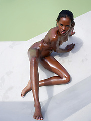 Oiled black teen