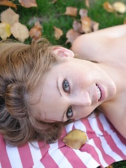 Sadie gets naked in the park