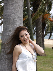 Hot darling Manami Ichikawa posing outdoors